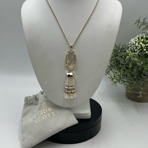 Kendra Scott Eva Bolo‎ Adjustable Pendant Necklace Ivory Mother-of-Pearl Tassel